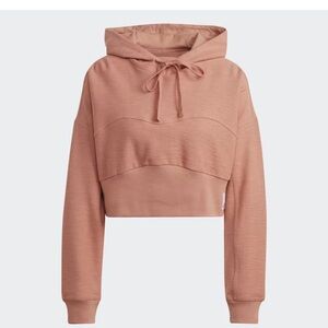 NWT - Adidas Lounge Terry Loop Cropped Hoodie in Clay Strata - Small